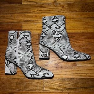 Snakeskin Booties! Brand New, Never Worn!
